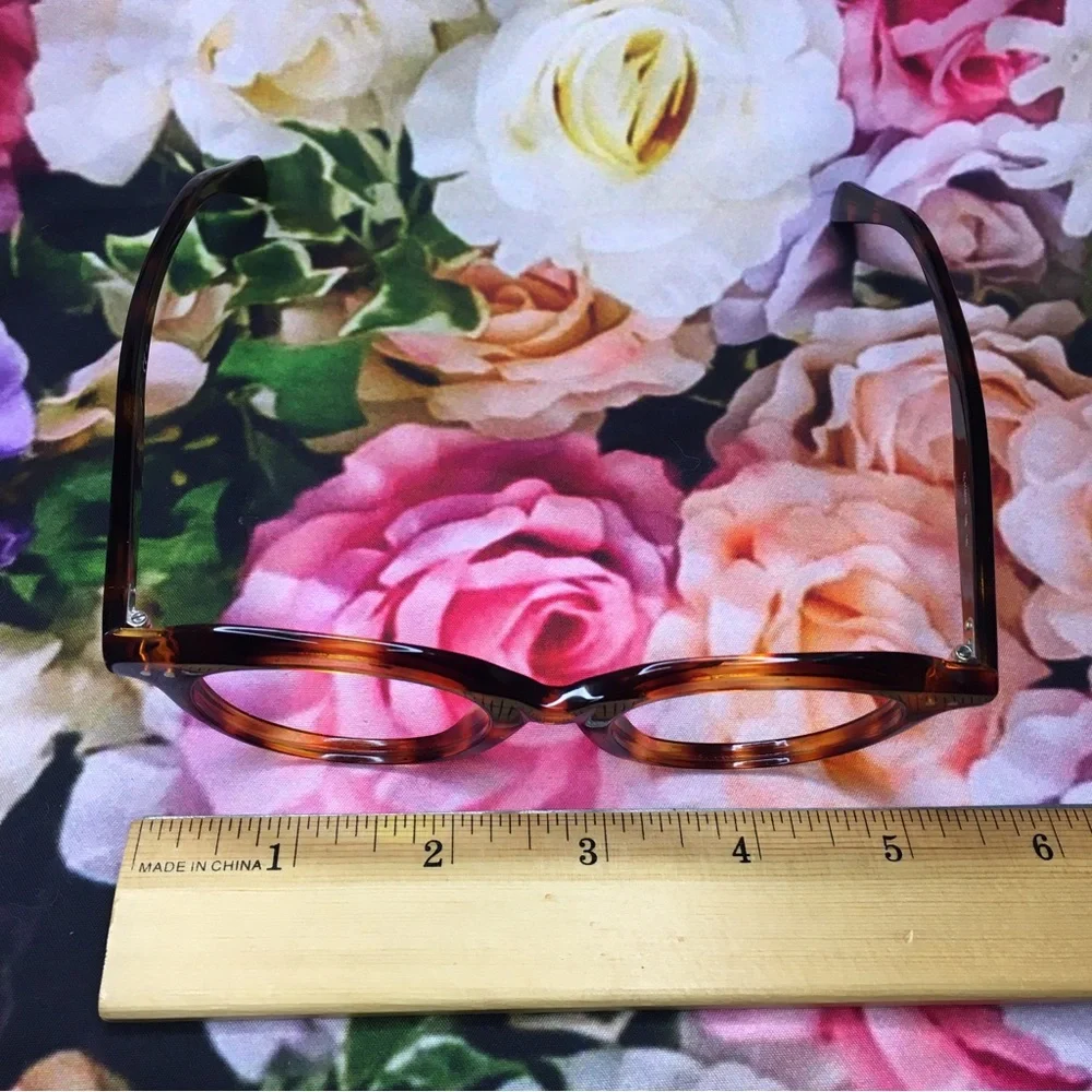 CELINE Two dots round Orange & Black tortoise acetate frames CL41461 F 086 145